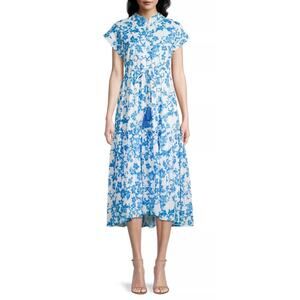 Ro's Garden Mumi Floral Cotton Tie Waist Midi Dress Tuckernuck Roller Rabbit XS